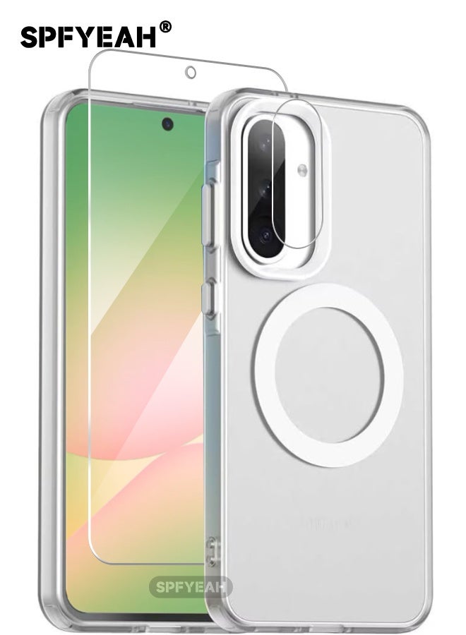سامسونج Samsung Samsung Galaxy A56 Case With Tempered Glass Screen Protector Camera Lens Protector Slim Hard Frosted Case For Samsung A56 6 6.7 inch